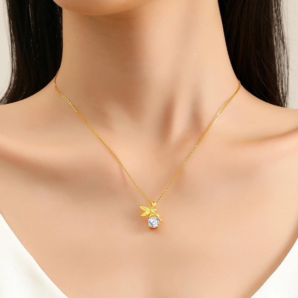 Deva 100% 18k Gold Necklaces Wearing View