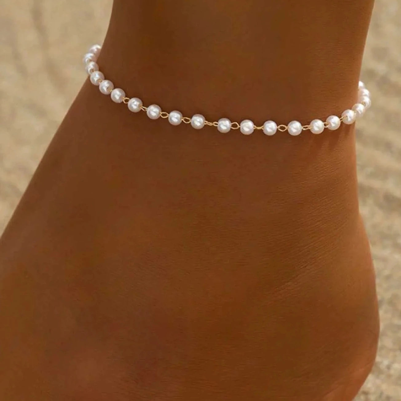 Deva Pearl Chain Ankle Anklet | Silver Anklets 