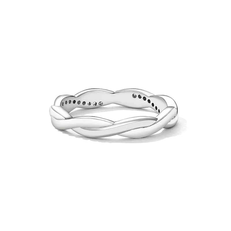 Deva 925 Sterling Silver Simple Twisted Ring 14K Gold Plated